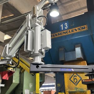 overhead mounted industrial manipulator in a factory